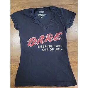 Vintage D.A.R.E. Keeping Kids Off Drugs V-Neck Tee Women’s S EUC